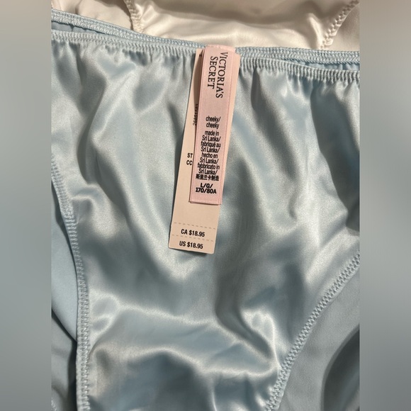 Victoria’s Secret Bridal panty pack of 3 satin tie panties in white and blue - Picture 8 of 10